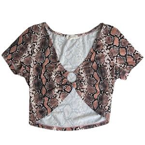Heart & Hips animal print crop top medium